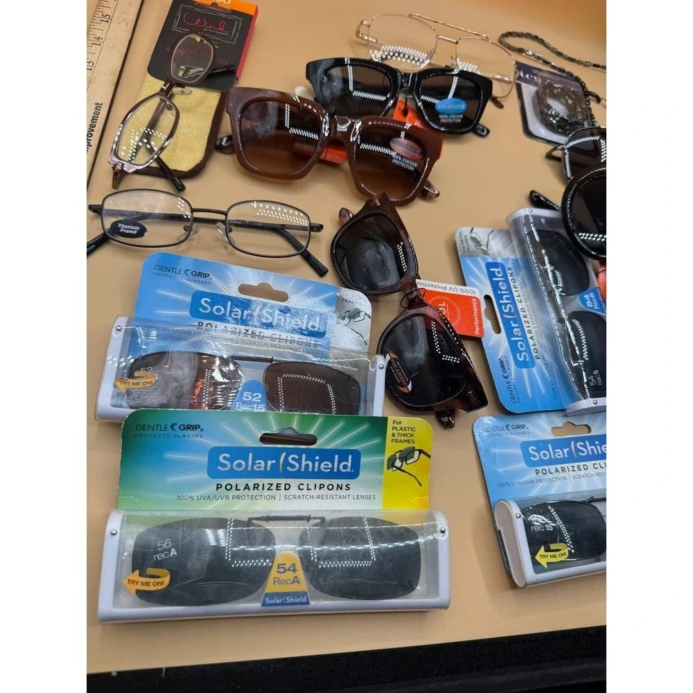 Lot of 13 ICU Eyewear Sunglasses/Reading Glasses/Polarized Clip Ons/Retainer NEW